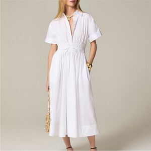 NWT Elena Shirtdress in White Cotton Poplin Size 4
